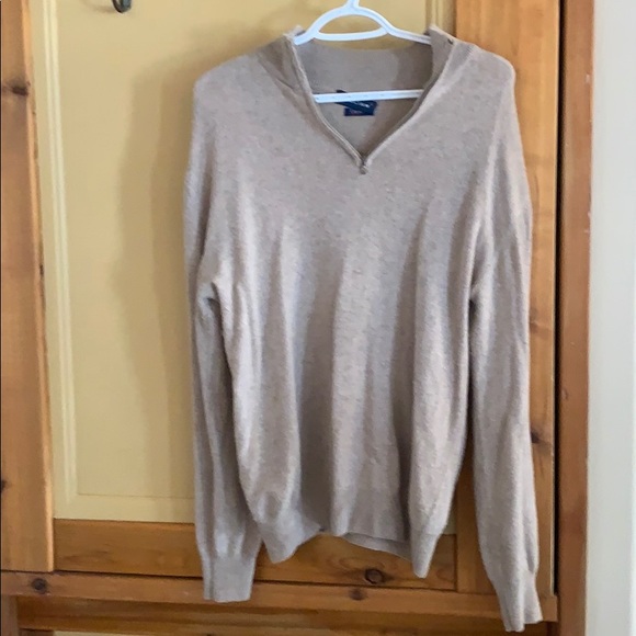 Cashmere Blend Long Sleeve Half Zipper Sweater - Picture 3 of 5